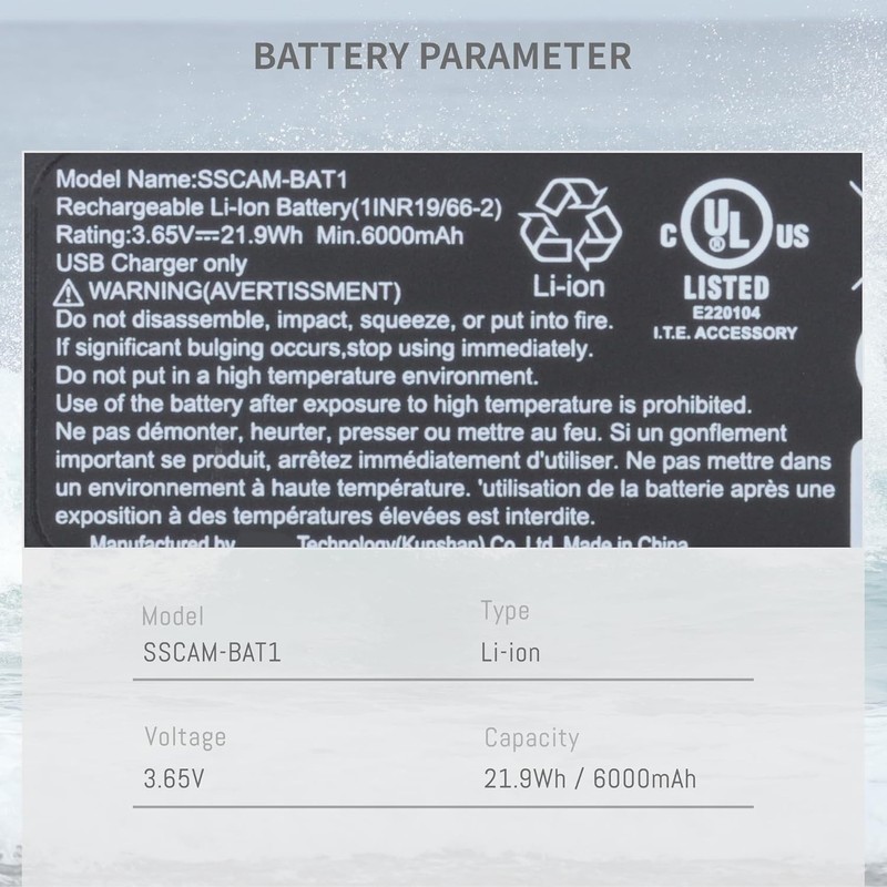 2-Pack Rechargeable Batteries for Simplisafe Wireless Outdoor Security Cameras, gallery
