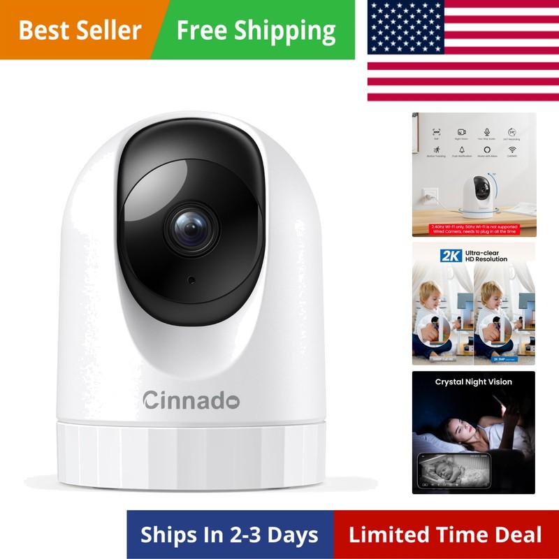 Security Camera Indoor-2K 360° WiFi Cameras for Home Security，Pet/Dog/Baby Ca…