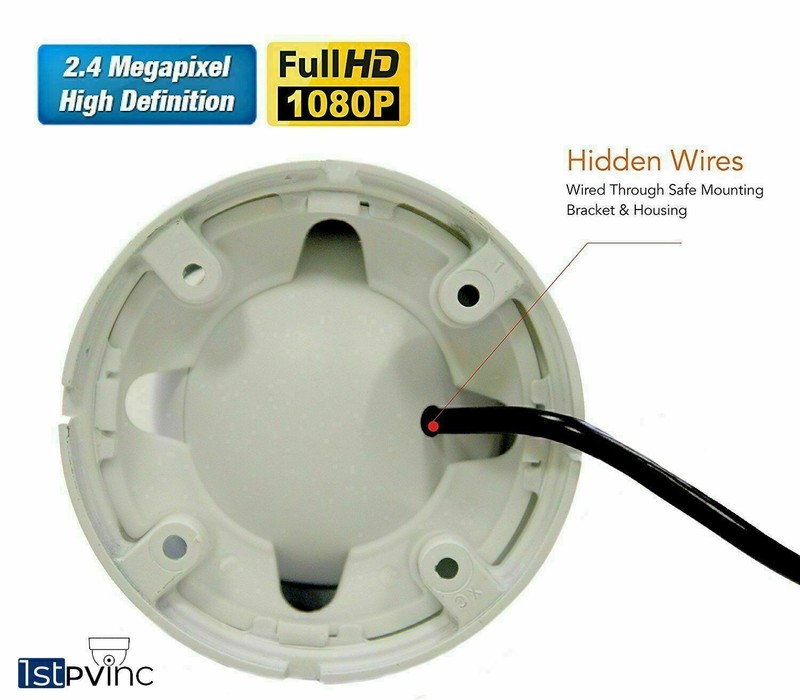 1PV 1080P HD Security Dome Camera 3.6mm Fixed Lens TVI CVI AHD Analog In/Outdoor gallery