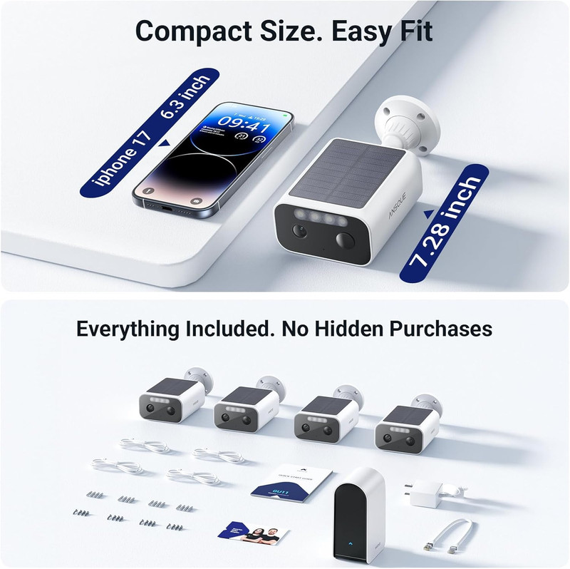Solar Security Cameras Wireless Outdoor, 4-Cam-Kit, 2K Home Security Camera Syst gallery