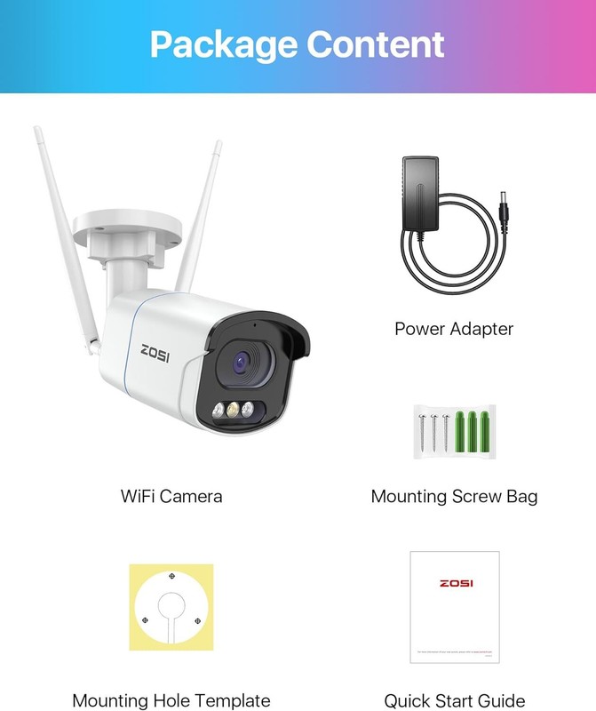 ZOSI 4MP 2.5K Add-On Security WiFi IP Wireless Only Work NVR Camera 2-Way Audio gallery