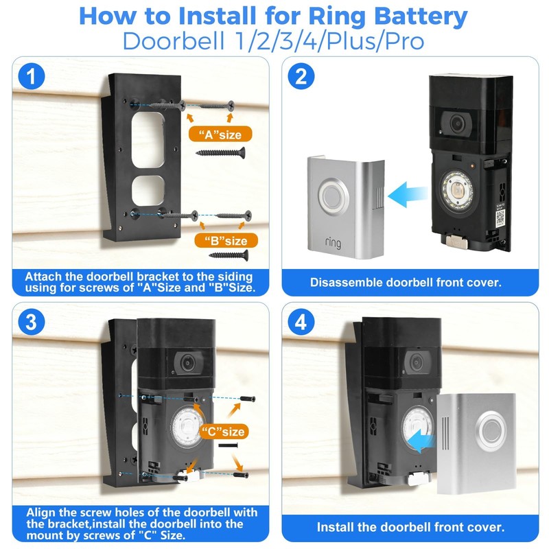Ring Vinyl Siding Angle Adjustment Mount for Ring Video Doorbell(2nd Gen 2020... gallery