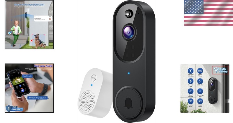 Water Resistant 1080P Video Doorbell with Smart Alerts & Two-Way Communication gallery