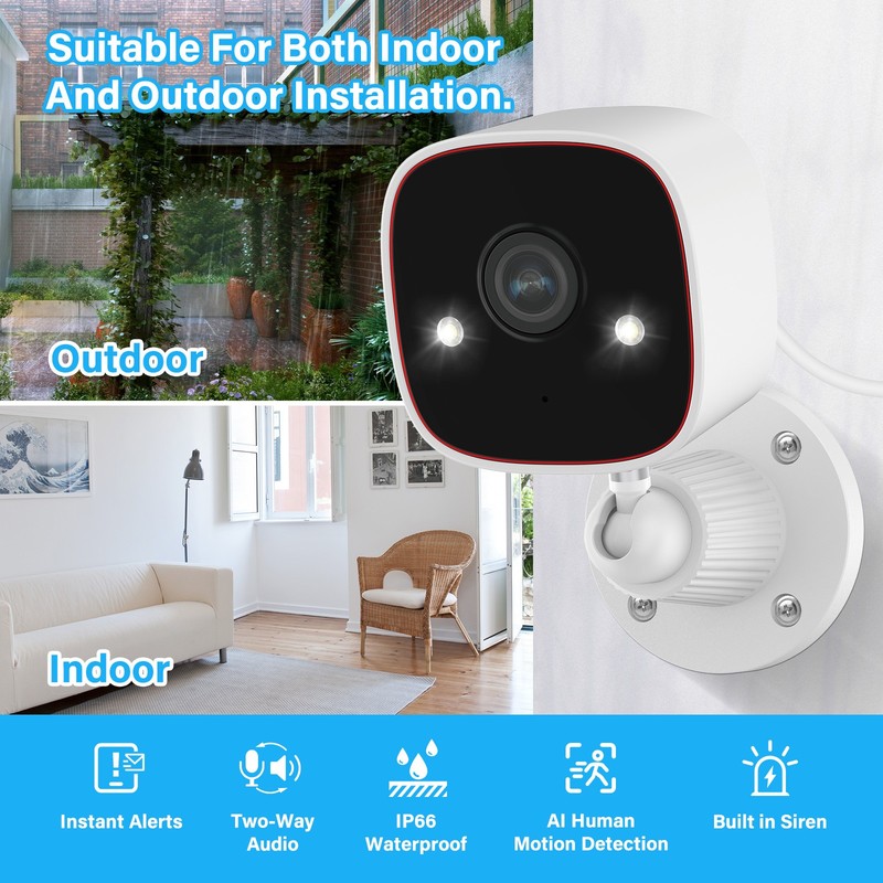 JENNOV Wireless Security Camera System Outdoor Home 2.4G Wifi Night Vision 3MP gallery