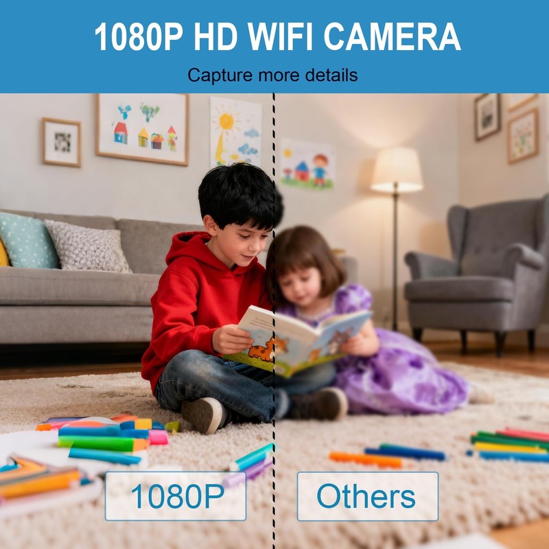Mini Security Camera, 1080P HD WiFi Home Indoor Outdoor Camera for Baby/Pet/N... gallery