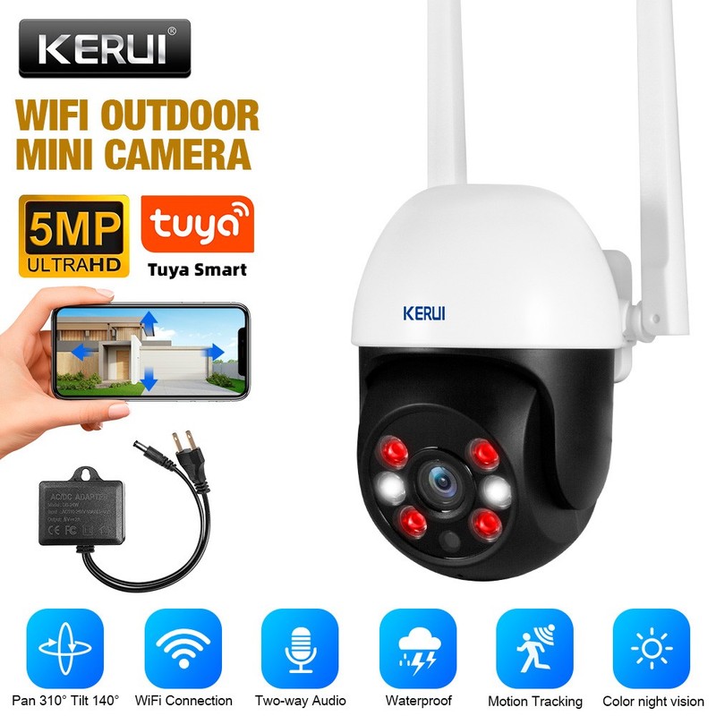 Home Security 5MP WiFi Camera Wireless Smart Monitor Two-Way Audio Waterproof