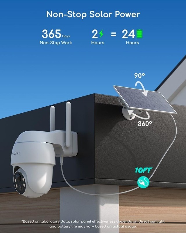 COOAU Wireless Outdoor Security Camera System 2 Solar Cameras With 4MP gallery