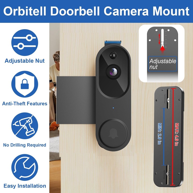 Anti-Theft Doorbell Mount No Drill Compatible with Orbitell/Reolink Video Doo... gallery