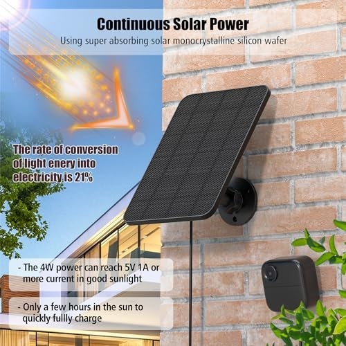 4 Pack Solar Panels for Blink Outdoor Cameras, 13.1ft Cable, Easy Mounting, Weat gallery