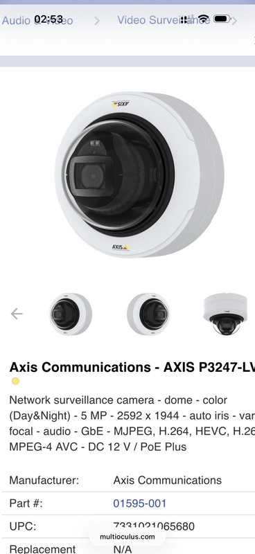 Axis P3247-LV Network Camera IP Security Camera - 0885-001 gallery