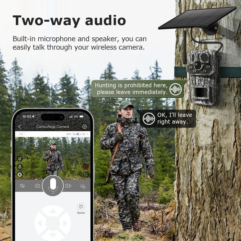 2PCS 4G LTE Cellular Trail Camera 5MP Solar Hunting Camera Night Vision gallery