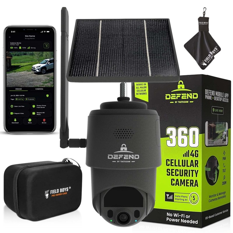 TACTACAM Defend 360 Cellular Security Camera 4K 1080p Solar PTZ