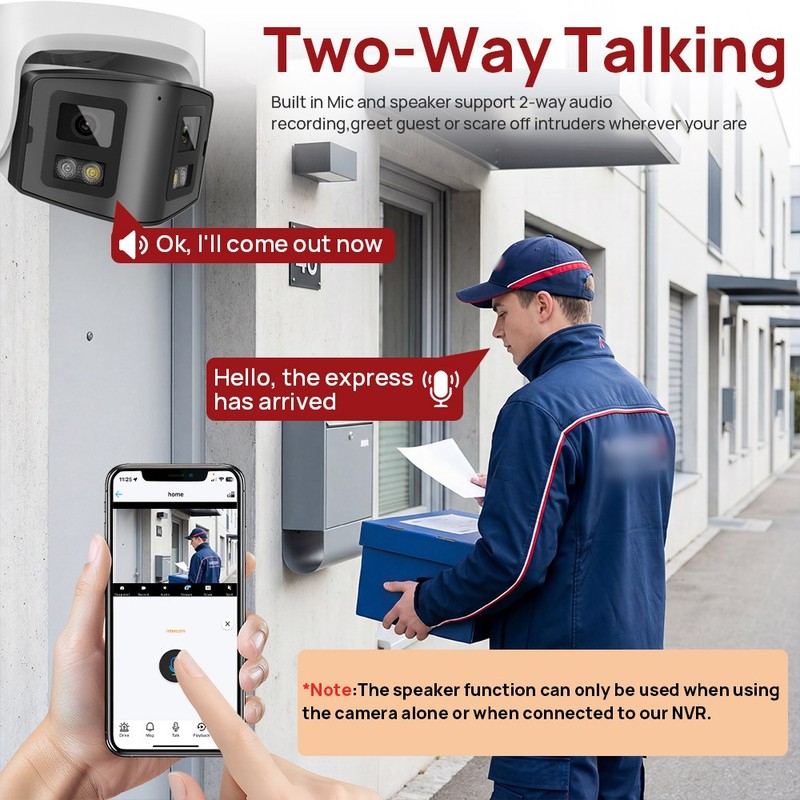 6 Pack Vikylin 4MP 170° Full Color IR IP Camera 2Way Audio Onvif Outdoor Wired gallery