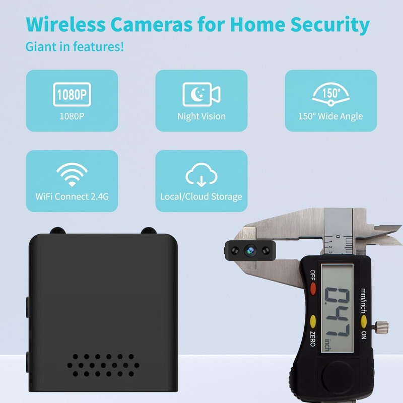 Mini Security Indoor Camera 2026 Only 0.5 Inch Small Home WiFi 1080P Micro HD... gallery