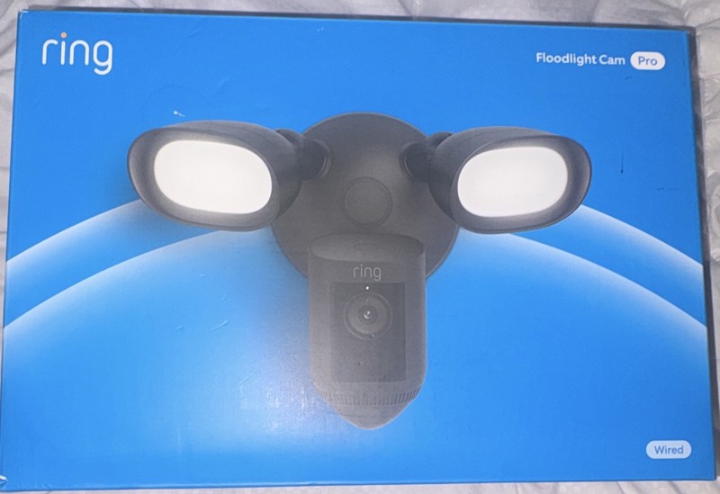 Ring Floodlight Cam Pro Wired Wi-Fi 1080p Motion Sensor Black Indoor/Outdoor