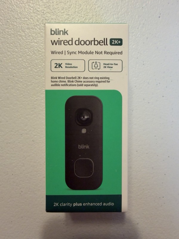 Blink Wired Doorbell 2K+ — Head-to-Toe 2K video Doorbell - Black, NEW gallery
