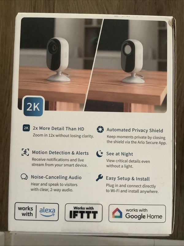 Essential Indoor 2K Security Camera 2nd Generation Pack Home Security Wi-Fi. New gallery