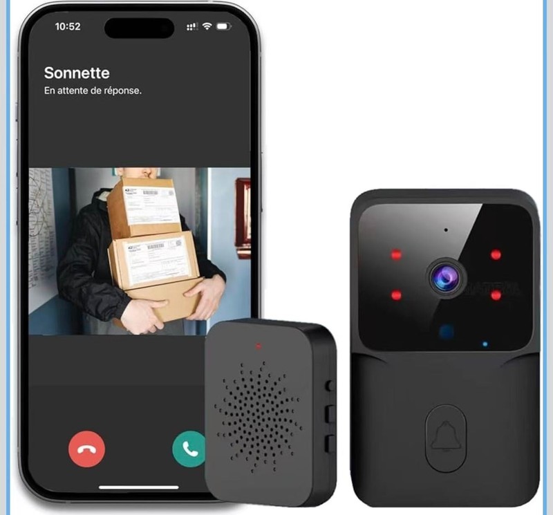 Wireless Doorbell with Camera 150M Connexion,Smart Camera Doorbell with Indoor