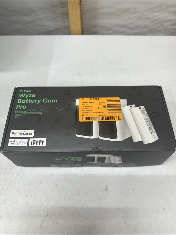Wyze Battery Cam Pro 2 Pack WYZECOP-RB2PK Wireless 2k HD Color Night Spotlight