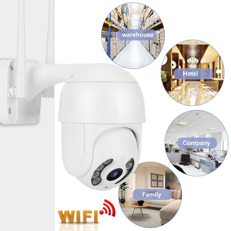 2in IP66 Proof PTZ Dome Camera 1080P WiFi 8 Lights Surveillance Work With NY
