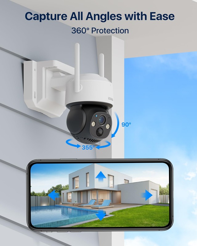 C291 4MP Solar Cameras Wireless Outdoor, 360° Pan Tilt Battery Cameras for Ho... gallery