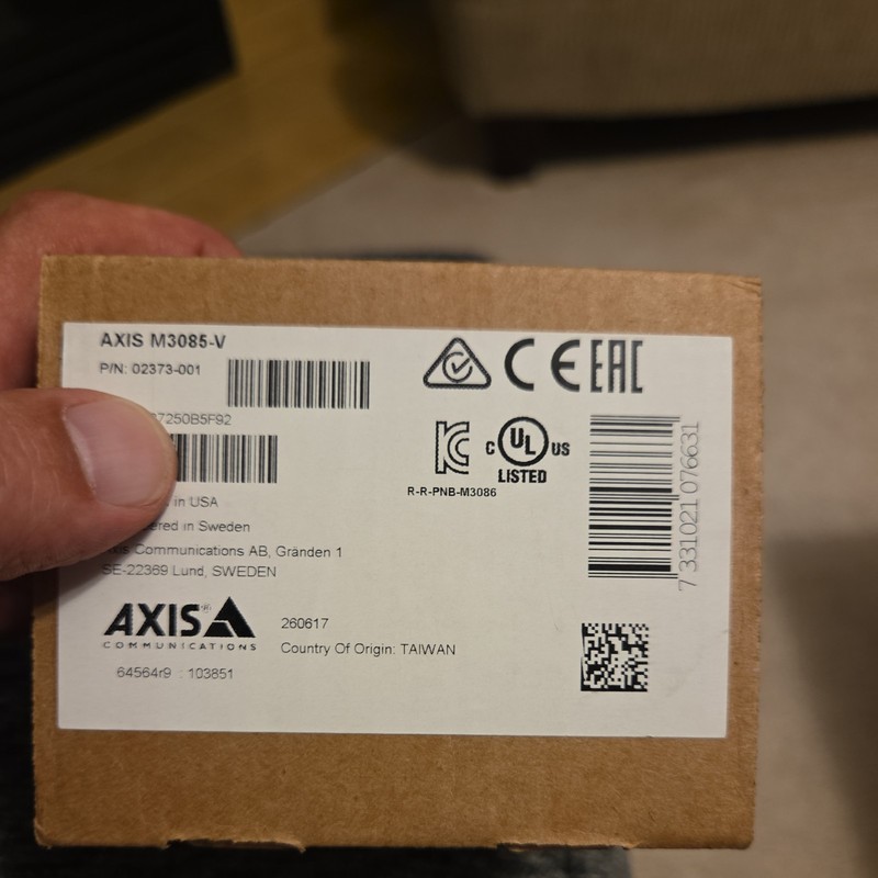Axis Communications M3085-V Mini Fixed Dome Network Camera 3.1mm 2MP White gallery