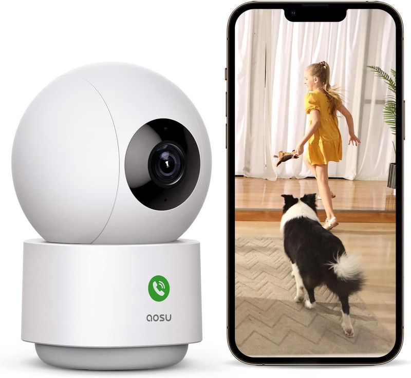 2K Indoor Camera,Baby Monitor for Home Security with 2.4Ghz Wifi Only | 360° Hom gallery