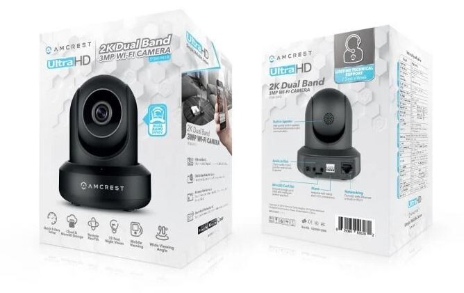Black AmCrest UltraHD 2K 3MP WiFi Video Security Baby IP Camera 859084006282 gallery