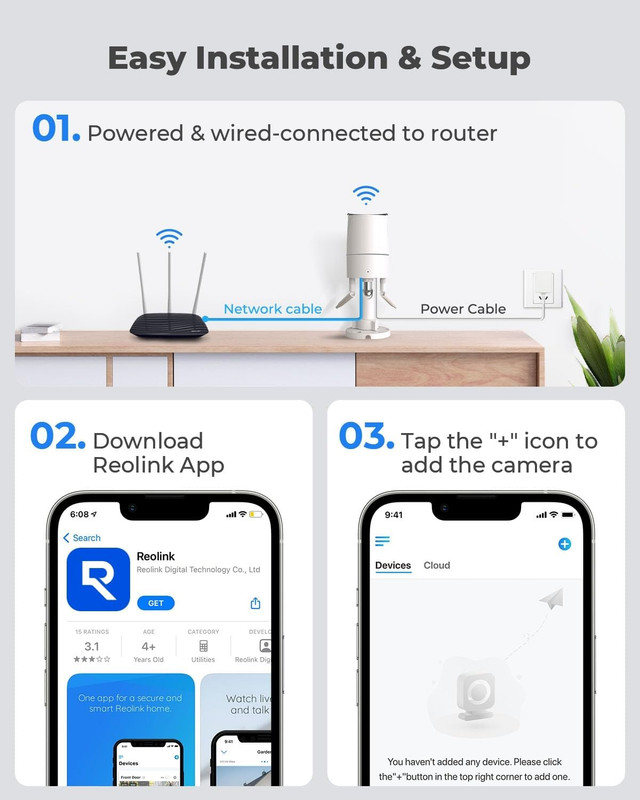 REOLINK Plug-In Outdoor Wifi Security Camera, 5MP HD Dual Band Wired Wi-Fi Camer gallery
