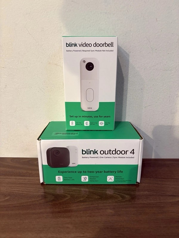 Blink Outdoor 4 Wireless Camera Security System & Blink Video Doorbell BUNDLE