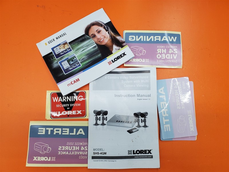 ⭐️⭐️⭐️⭐️⭐️ Lorex Extras Instruction Manual User Manual Warning Stickers SHS-4QM