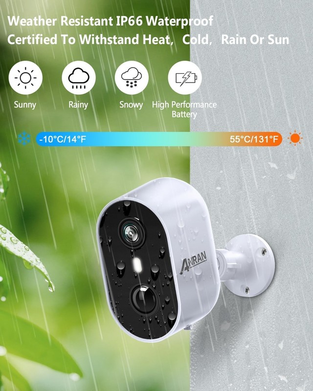 Security Cameras Wireless Outdoor,2K 3MP Battery Powered Indoor Home Security... gallery