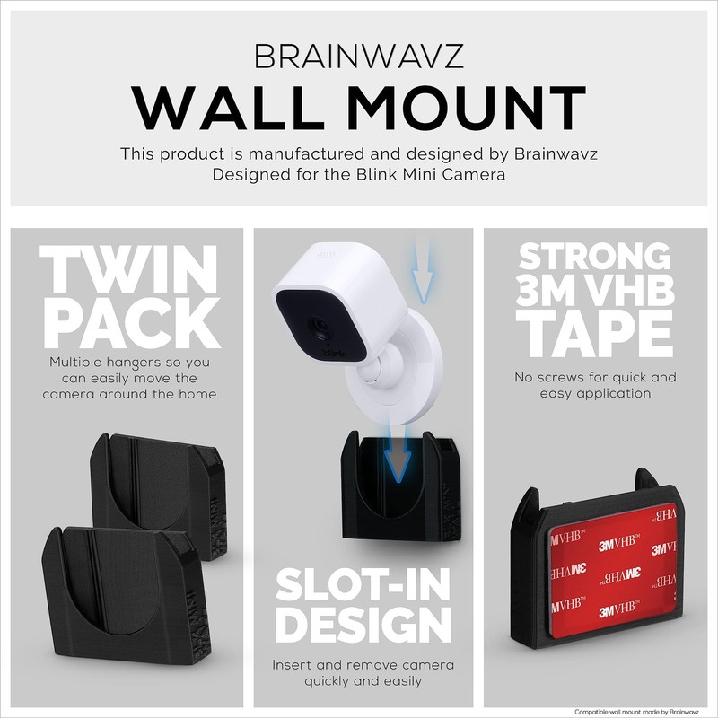 Adhesive Wall Mount for Blink Mini , 2 Pack, No Hassle Holder, Strong 3M VHB ... gallery