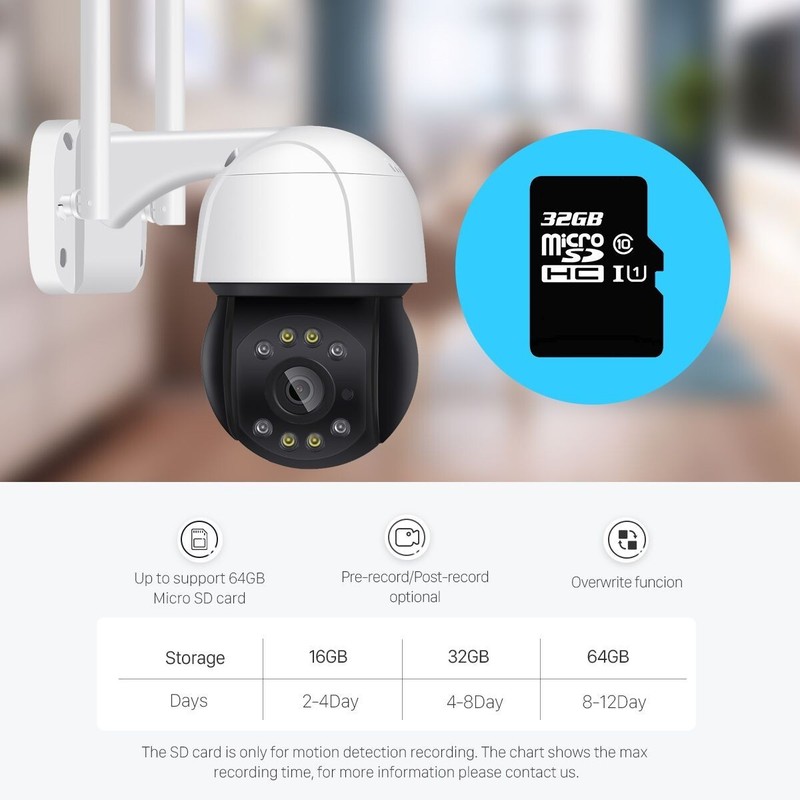 5MP Security IP Camera WIFI 1080P HD Outdoor PTZ Speed Dome Surveillance Camera gallery