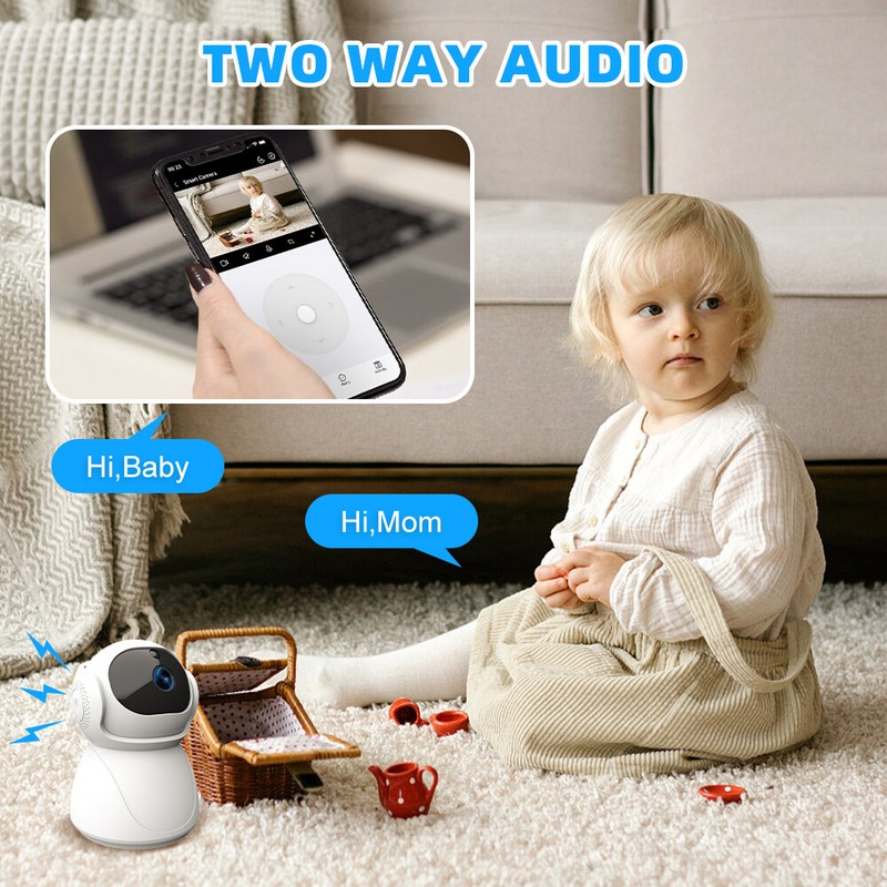 2x Camaras De Seguridad Para 360° 5G WIFI Inalambrica Con Vision Nocturna Audio gallery