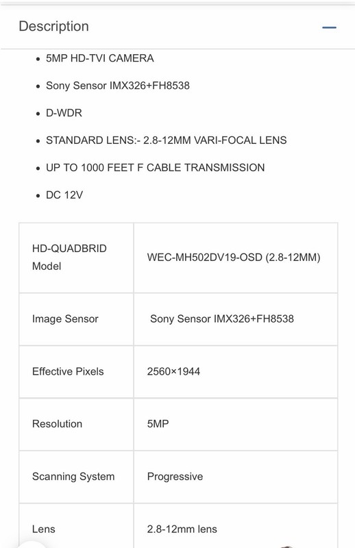 5MP HD-TVI Vandal Dome Security Camera Sony IMX326 2.8-12mm Varifocal IR gallery