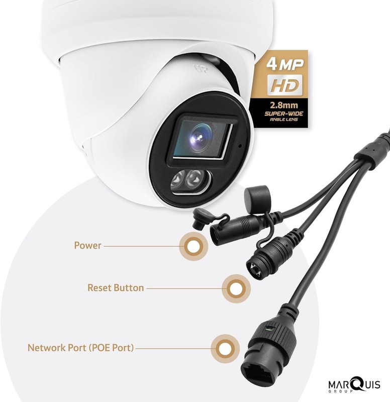 4MP PoE IP Turret Dome with Audio, IP Outdoor , Waterproof IP66, 108° Wide An... gallery