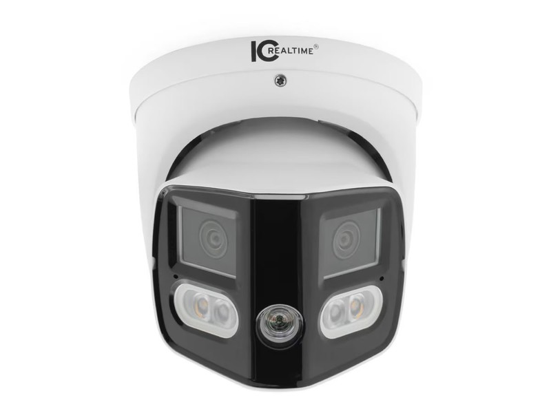 ICRealtime IPEL-PE80F-ADW1 2x4MP 180deg Panoramic Turret Camera PoE gallery