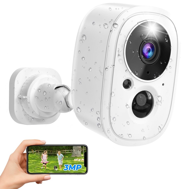 Outdoor Wireless 3MP Battery for Home Surveillance Outdoor Cameras 24/7 Recor…
