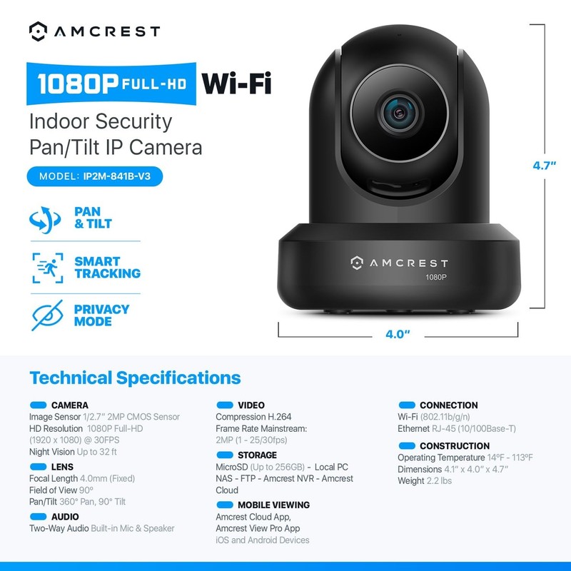 1080P WiFi Indoor Pan/Tilt Security Camera - 2MP Wireless IP Surveillance System gallery