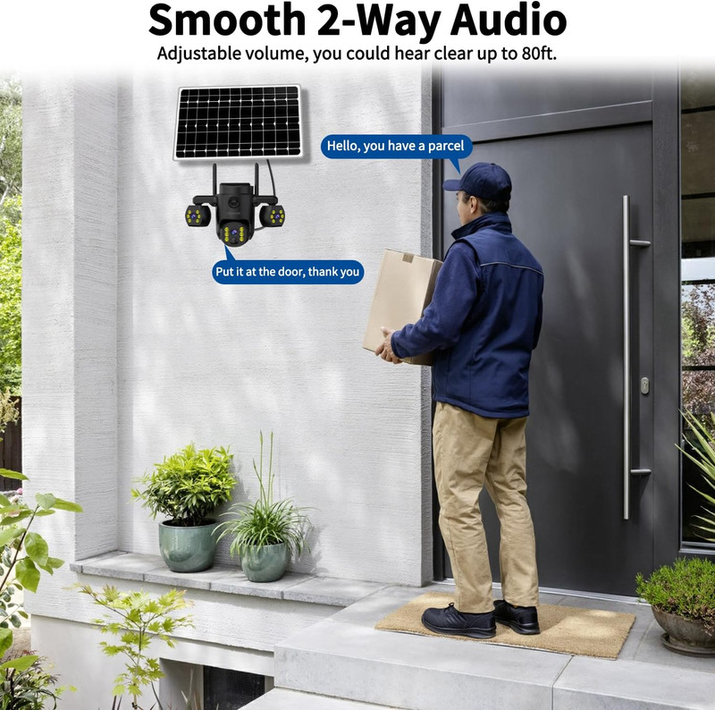 Triple Lens Outdoor Wireless Security Camera, Outdoor Cameras for Home Security, gallery