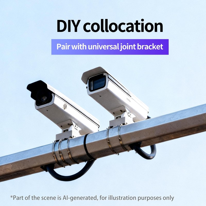 Universal Vertical Pole Mount for Security Camera, White gallery