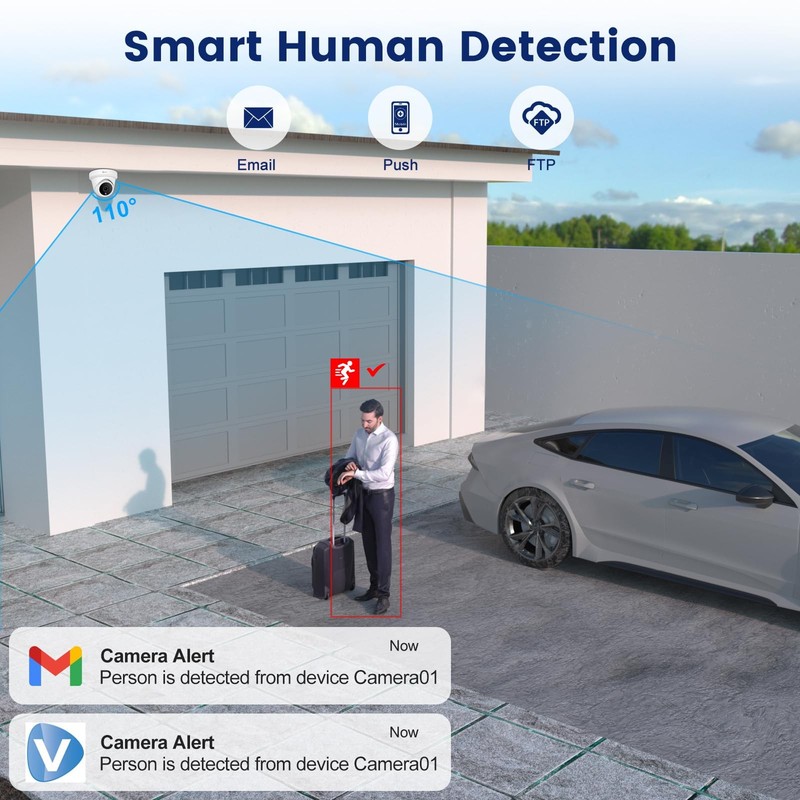 Anpviz 5MP IP PoE Dome Security Camera with Mic/Audio,Turret Camera Outdoor Came gallery