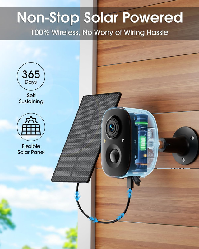Wireless Solar Security Wireless Camera, 4MP Wifi Camera Outdoor with Color Nigh gallery