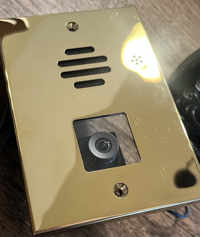 Elan Brass Door Speaker With Color Camera DSC2000B READ DESCRIPTION! gallery
