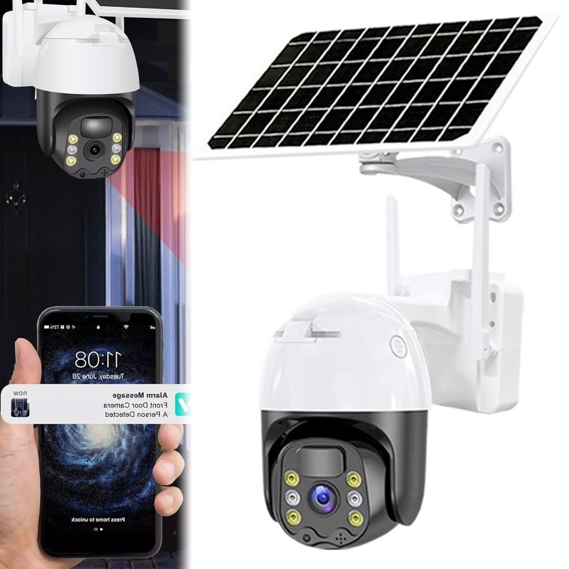 Solar Battery Powered Wireless WiFi Outdoor Pan/Tilt Home Security Camera System