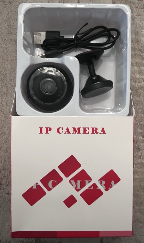 IP/Network Wireless Wi-Fi Indoor Surveillance Camera Black w/ Mount USB C Cable