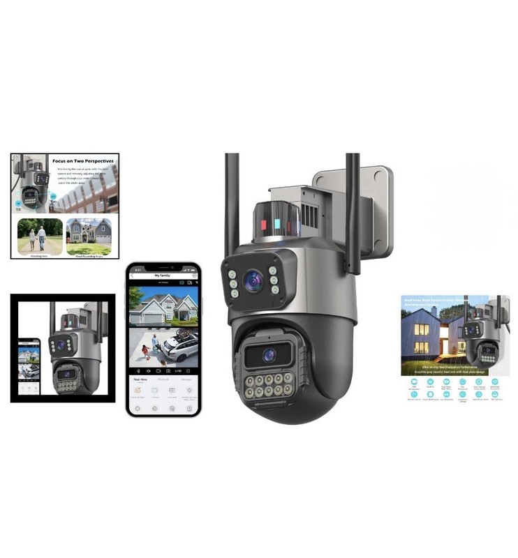 6MP Security Camera Outdoor, Dual Lens Outside Cameras AI Tracking, Color Night gallery