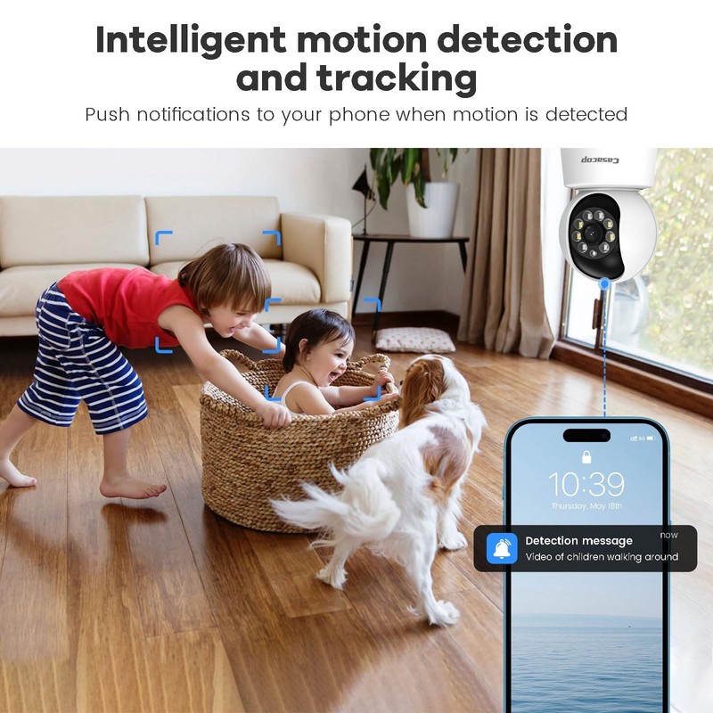 2K 360°Indoor Cameras for Home Security/Baby Monitor, Cat/Pet/Dog Camera with... gallery