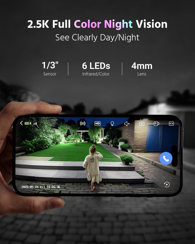 2.5K Wireless Security Camera Outdoor, 2-Cam Home Solar Camera System gallery
